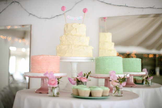 pretty pastel wedding cake table | onefabday.com