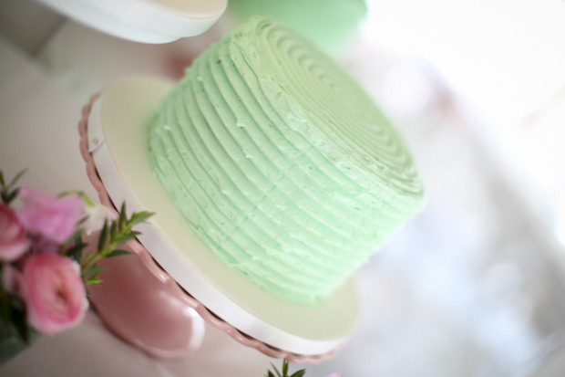 mint green soft iced wedding cake | onefabday.com