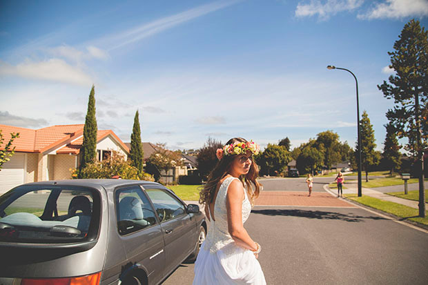 Beautiful bride with floral crown | onefabday.com