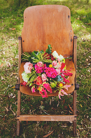 Tropical coloured bridal bouquet | onefabday.com