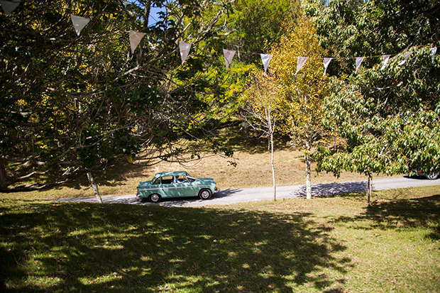 Mint vintage wedding car | onefabday.com