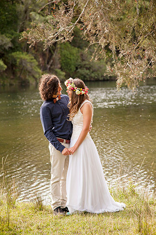 Stunning boho bride and stylish groom | onefabday.com