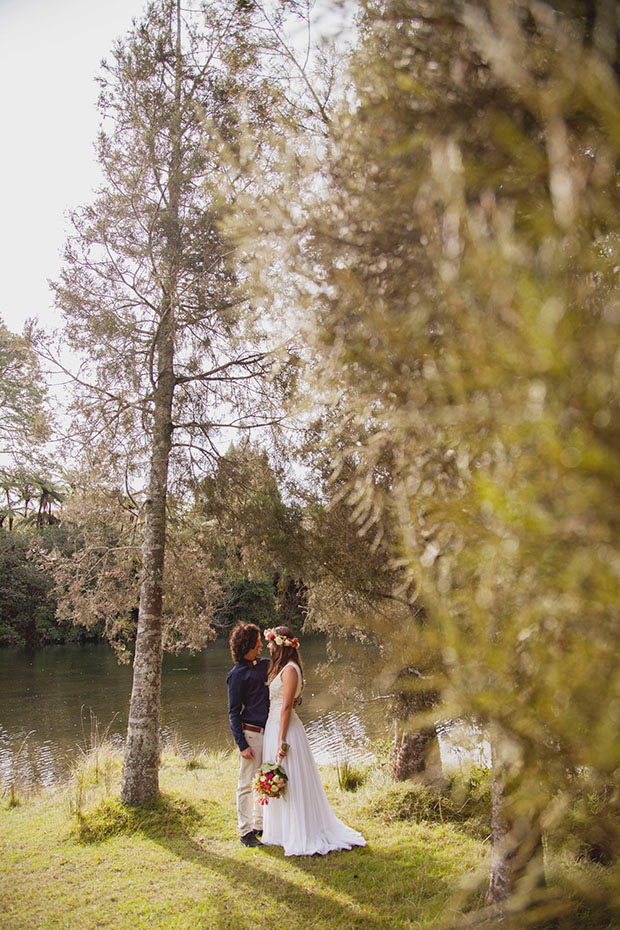 Romantic lakeside wedding portraits | onefabday.com