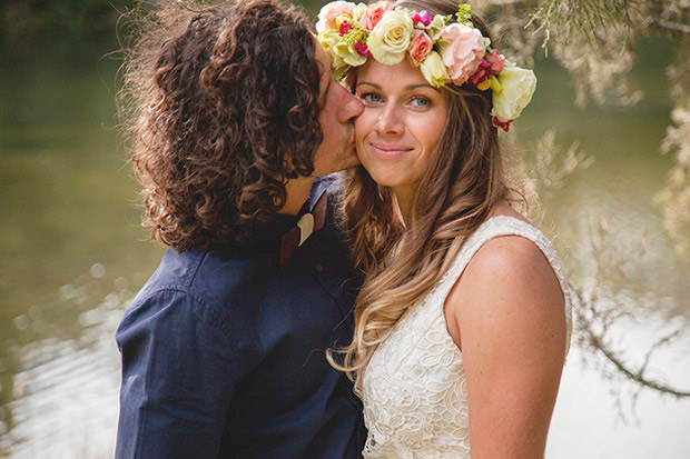 Romantic lakeside wedding portraits | onefabday.com