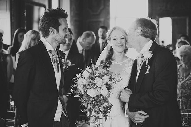 bride Kate and her dad | Hampton Court Wedding Ceremony | onefabday.com