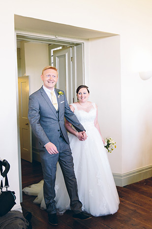 bride and groom reception entrance | onefabday.com