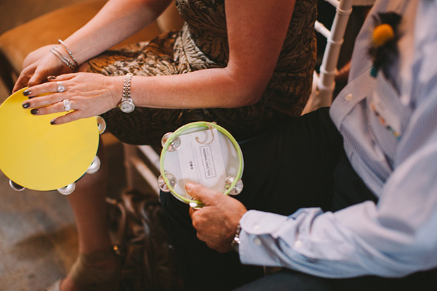 wedding tambourines! Natalie and Nicole's fab colourful wedding by Lara Hotz | onefabday.com