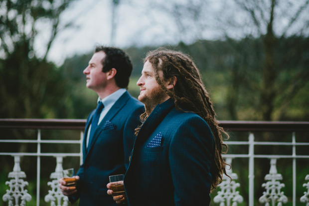 groom in navy suit with dreadlocks | onefabday.com