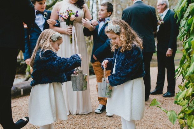 little flowergirls with navy jackets | onefabday.com