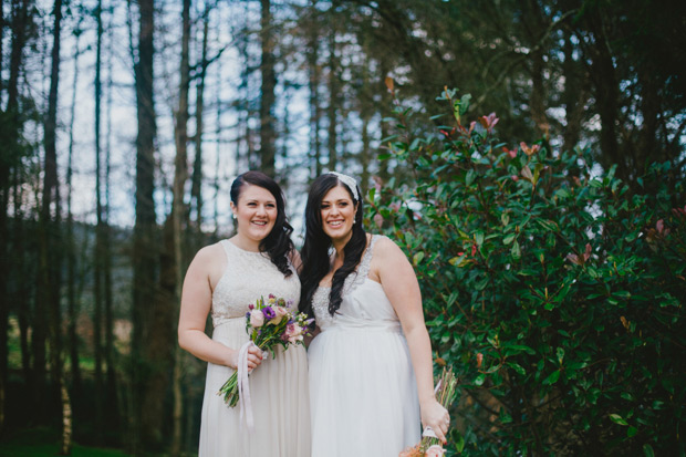 The beautiful Natalie and her Anna Campbell wedding gown and bridesmaid in blush | onefabday.com 