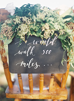 Wedding Chairs with chalkboard signs | onefabday.com