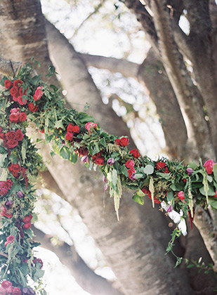 Red floral wedding garland | onefabday.com