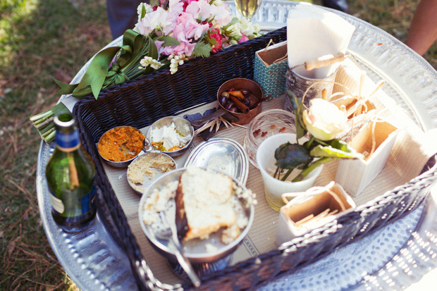 Outdoor canapes at Christie and Matt's Pretty Outdoor Wedding by Paper Romance | onefabday.com