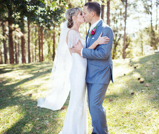 Stunning wedding dress and cathedral length veil | onefabday.com