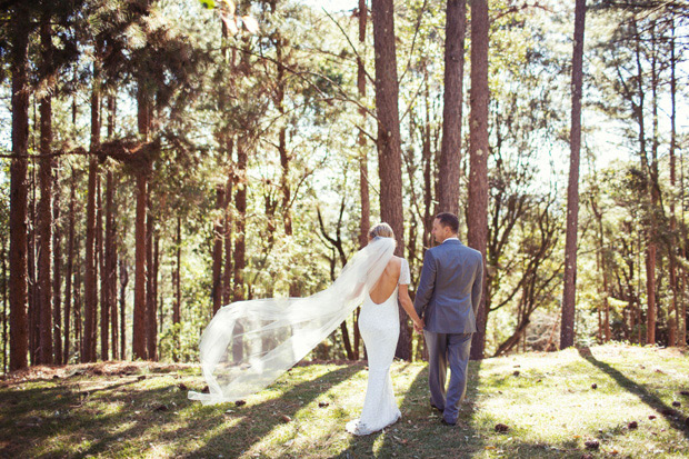 Stunning wedding dress and cathedral length veil | onefabday.com