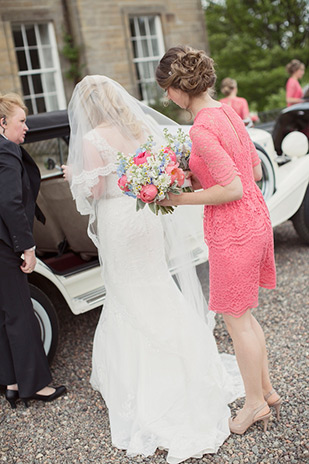 coral short bridesmaids dresses | onefabday.com