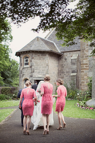 coral short bridesmaids dresses | onefabday.com