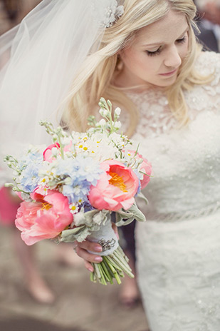 coral peony bridal bouquet | onefabday.com