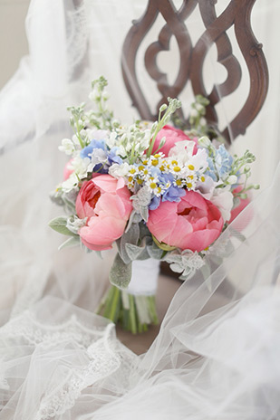 peach peony bridal bouquet