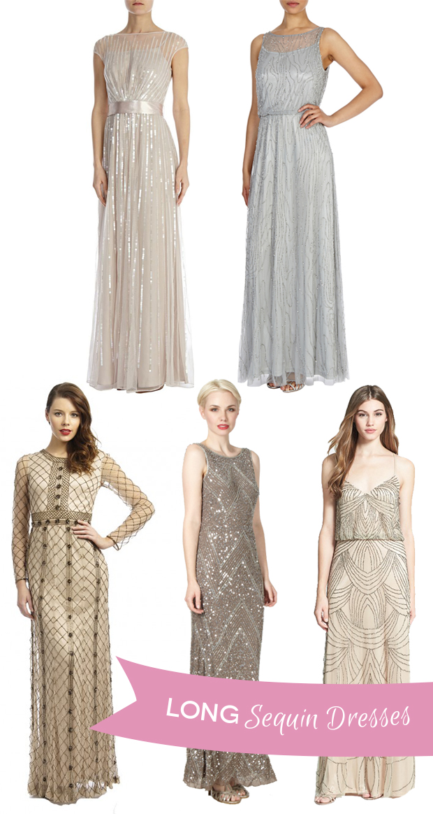 Long sequin bridesmaids dreses