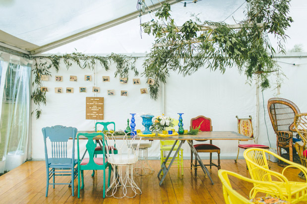 Colourful outdoor marquee reception | onefabday.com