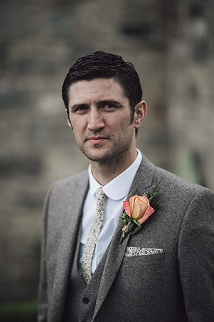 tweed groom suit with floral tie | onefabday.com