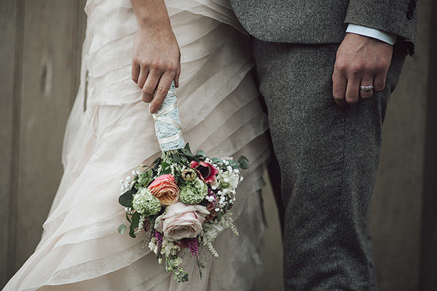 lace wrapped bridal bouquet | onefabday.com