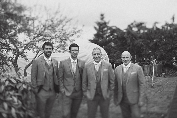 tweed groomsmen suits with floral ties | onefabday.com