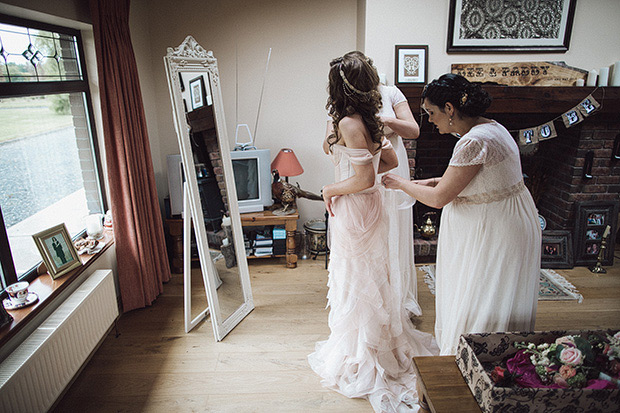 beautiful blush wedding dress | onefabday.com