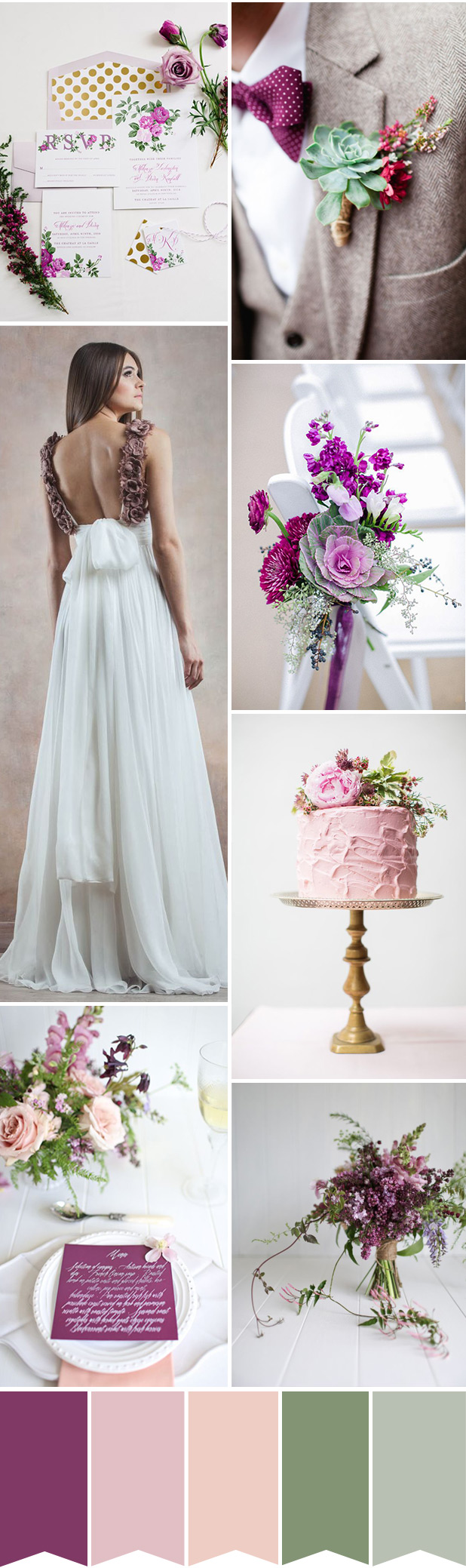 Pretty purple and green wedding colour palette | onefabday.com