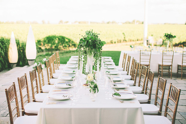 stunning outdoor wedding reception decor at Stratus Vineyards | onefabday.com