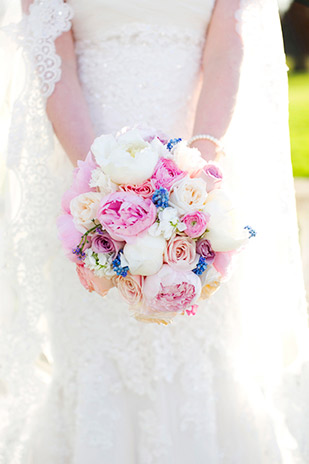 Pink purple wedding bouquet | onefabday.com