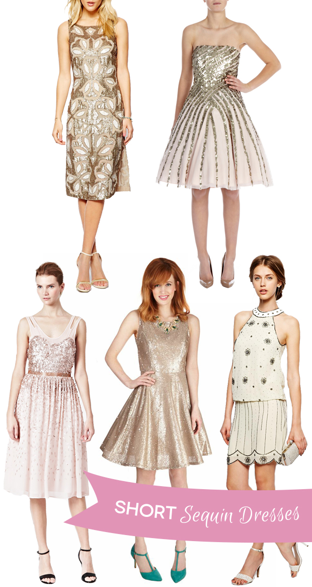 Short Sequin Bridesmaids Dresses | onefabday.com