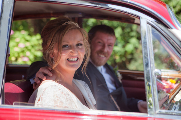 red vintage wedding car | onefabday.com