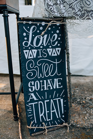 love is sweet wedding signage | Shannon and Nathanael's beautiful outdoor wedding by Bethany Small Photography | onefabday.com