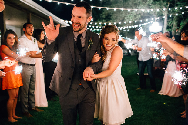 Sparkler exit! Shannon and Nathanael's beautiful outdoor wedding by Bethany Small Photography | onefabday.com