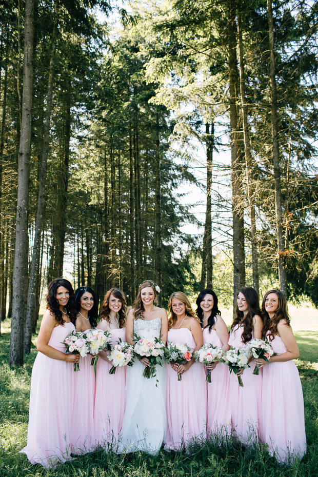 Blush pink bridesmaids dresses | onefabday.com