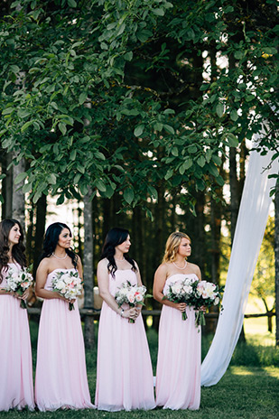 Blush pink bridesmaids dresses | onefabday.com