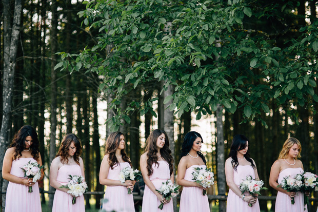 Blush pink bridesmaids dresses | onefabday.com