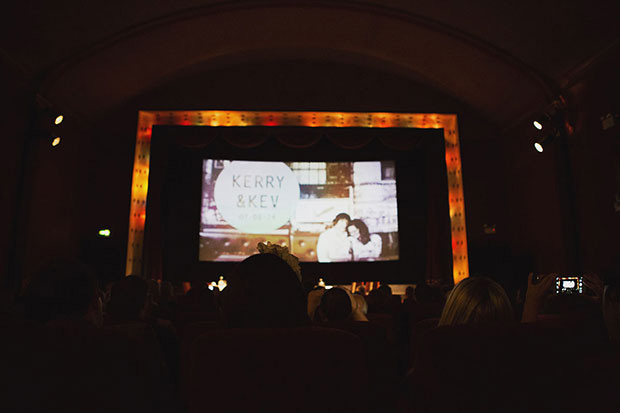 cinema screen wedding ceremony backdrop | onefabday.com