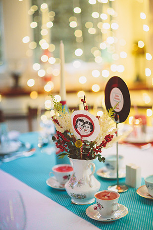 red and blue retro wedding styling at Ballinacurra House | onefabday.com