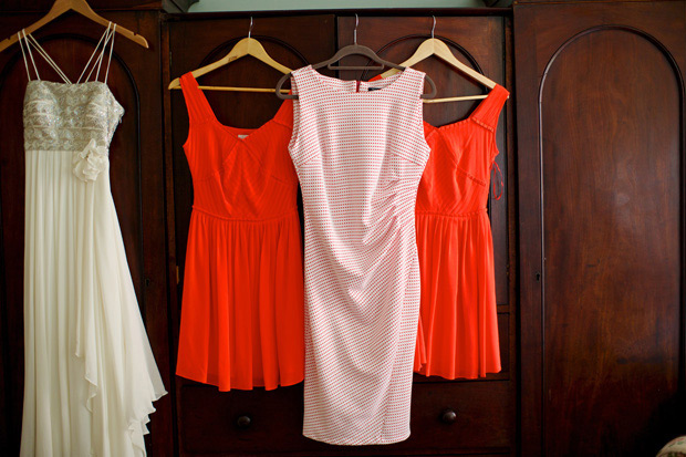 Orange bridesmaids dresses | onefabday.com