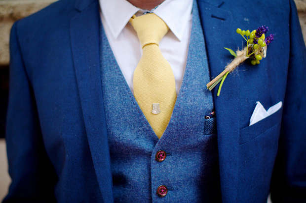 Blue suit with yellow tie | onefabday.com