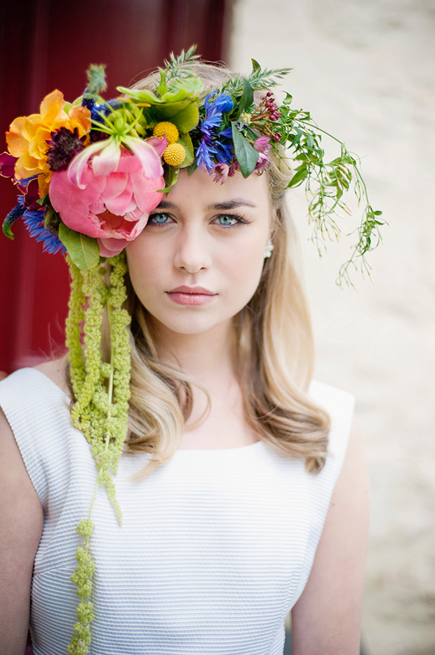 boho floral bridal hair garland | Photography by Fiona Jamieson | onefabday.com