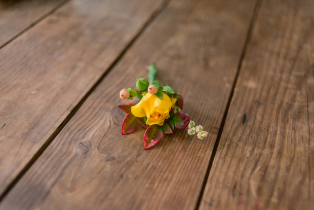 Yellow flower boutonniere | onefabday.com