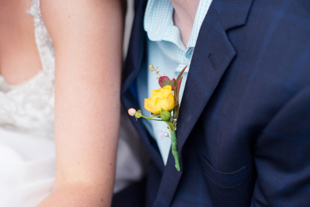 Yellow flower boutonniere | onefabday.com