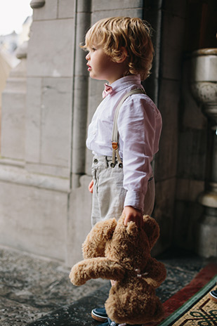 cutsey ring bearer with pink bowtie | onefabday.com