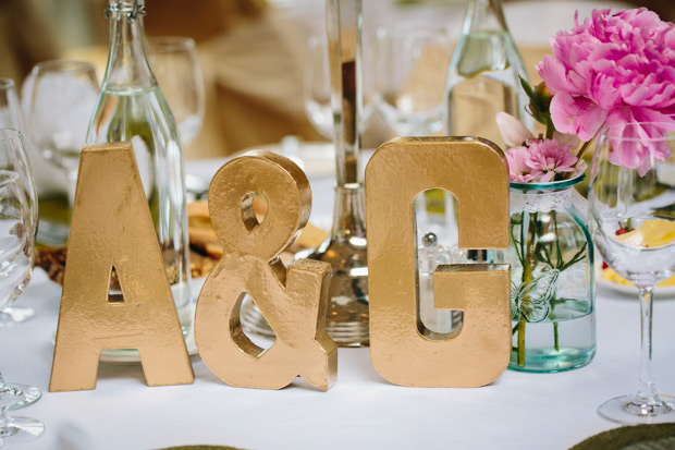 gold wedding initials | onefabday.com