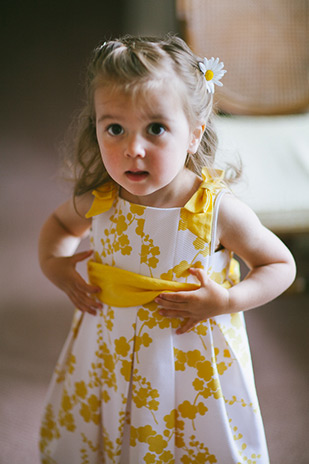 Yellow floral flowergirl dress | onefabday.com