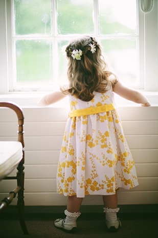 Yellow floral flowergirl dress | onefabday.com